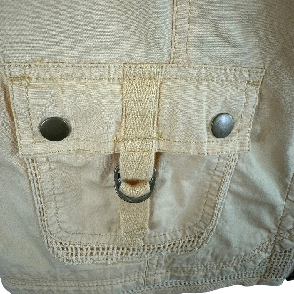 Chico's Pastel Yellow Full Zip Lightweight Mock Neck 3/4 Sleeve Cotton‎ Jacket L